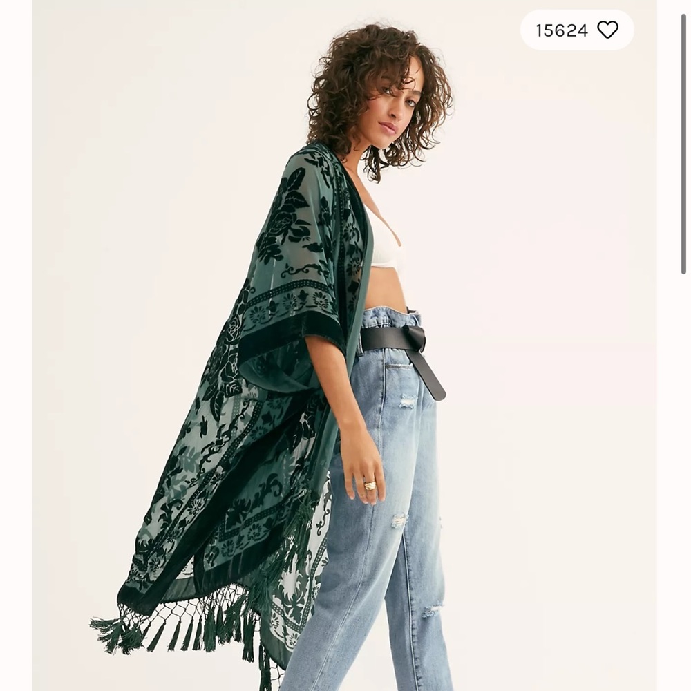 free people night irs burnout kimono velvet